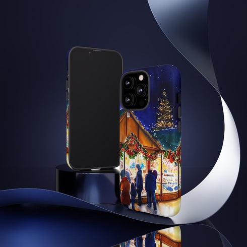 Shopping at the Christmas Market - Impact Resistant Phone Case